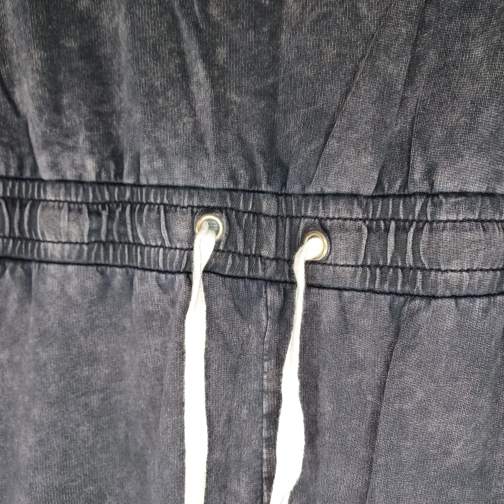 Lane 201 Faded Black Off The Shoulder comfy casual Jumpsuit with Drawstring